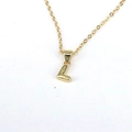 Minimalist gold-plated letter L pendant necklace with a delicate link chain for women - Letter L
