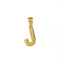 Collana in acciaio dorato con ciondolo lettera J e finitura trama coccodrillo - Lettera J (Ciondolo Singolo)