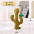 Groene cactus pluche kattenspeeltje met kattenkruid en knisperpapier, hoogte van 25 cm - Lichtgroen