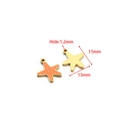 Starfish shaped orange enamel pendant charm with 15x13mm dimensions in gold finish - Starfish (Single Loop) / 13*15mm (Hole: 1.2mm) (ai-5 Pieces/Pack) / Gold Orange