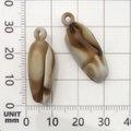 35mm acryl schelphangers met bruin-beige wervelpatronen voor doe-het-zelf sieraden - 1 Stuk Acryl Conch 11x29mm