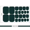Detail view of 22 pieces dark forest green adhesive toenail wraps on white backing - YMZ291-Dark Green