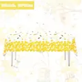 Bee themed birthday tablecloth with honeycomb pattern in yellow, size 180x108cm - Tablecloth 180*108cm
