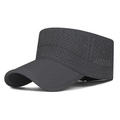 Casquette de sport gris foncé à séchage rapide avec trous perforés au laser et sangle réglable - Réglable / gris foncé