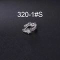 Minimalistische silberne Ohrmanschette mit Zirkonia und sternförmigem Stein in Silberglanz - Stern - Silber (1# Silber)