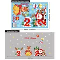 Christmas wall stickers with Santa, reindeer and snowman, 2025 holiday window decals set - AMJ082 Christmas Year