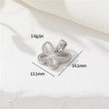 Silver butterfly pendant with radial texture and zircons, dimensions 14.1x13.1mm - Palladium Gold-h-12758
