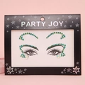 Self-adhesive iridescent blue-green face rhinestones and silver laser butterfly stickers - HF-162-Green Blue Butterfly Iridescent Style