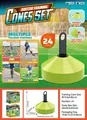 Set mit 24 neongrünen Markierungshütchen inklusive Halter für Fußball und Basketballtraining - 24 Stück Große Trainingshütchen - Grün (Weichgummi)