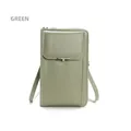 Borsa a tracolla per cellulare da donna in ecopelle verde chiaro con fibbia di perle - Verde