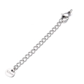 Silver stainless steel 7cm extension chain with lobster clasp and round logo tag - Steel Triangle Tag