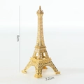 Golden Eiffel Tower metal model desk decor 8cm height with intricate cutout details - Gold - 8CM Tower