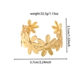 Bracciale rigido a margherita in acciaio al titanio dorato con design aperto e placcatura 18k - JH010 / Oro