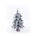 Miniatur-beflockter künstlicher Weihnachtsbaum mit Kunstschnee und Holzsockel - 45cm Kugelbeflockter Baum (Ohne Licht)