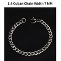 Men's 7mm silver stainless steel Kylin chain bracelet with secure lobster clasp - 7mm / Kylin Link Chain