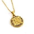 18k gold plated stainless steel necklace featuring a circular cutout letter N pendant - Letter N