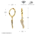 Specifiche dettagliate sulle dimensioni degli orecchini a peperoncino in argento S925 - Argento 925 / Argento 925 placcato oro giallo