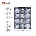12-piece silver Christmas ornament set featuring cupcake and textured ball designs - Silver