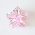 Iridescent pink floral hair claw clip with a sweet five-petal design for women's updos - #10 Transparent Iridescent Pink
