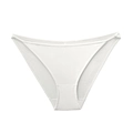 White cotton athletic thong bikini underwear featuring smooth knitted texture - S / White