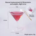 Miniatura bicchiere da cocktail martini con liquido rosso e cordino dorato per appendere - Bicchiere Martini Grande / Rosso