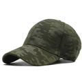 Primer plano del tejido acanalado verde militar y costuras de seis paneles de la gorra - Talla Única(Ajustable) / Verde Militar Camo
