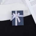 Confezione regalo blu navy per gioielli con fiocco bianco e scritta Crystal Jewelry - Scatola per Gioielli con Nastro Blu Inchiostro (7*9cm)