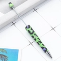 DIY beadable pen featuring a green leopard print pattern with sleek black accents - Green Base Leopard Pattern (52)