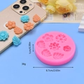 Stampo in silicone con fiori e foglie e decorazioni in resina di fiori e una farfalla - Stile Combinazione di Fiori e Foglie (3) / Rosa