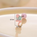 Pink snake heart cartilage stud earrings with clear dimensions and zircon details - Green Jade