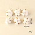 Set of 6 natural dried cotton heads for Christmas decor with 6cm diameter and 18g weight - Cotton Flower Heads 6Pcs White With Wire
