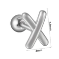 Orecchino a perno a forma di X in acciaio inossidabile argento con vite posteriore - Stile X