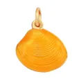 Orange shell pendant with golden loop and realistic spiral texture for summer necklaces - Yellow-Orange Resin Shell