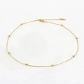 Detailed close-up of golden rose gold bead snake bone chain with lobster clasp and extension - Beaded Necklace / Elegant Gold
