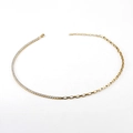 Collar asimétrico de acero inoxidable chapado en oro de 18K con cristales y eslabones de caja - Collar