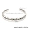 Bracciale rigido aperto a corda intrecciata in argento in acciaio inossidabile - Stile Corda Intrecciata Acciaio (Z366)