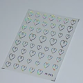 Autocollants nail art coeur laser holographique avec effet doré 3D modèle M-012 - Contours de Cœur - Holographique (M-012-Laser)