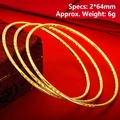 Three-piece set of gold-plated bohemian bangles with intricate hammered texture - 64mm / Style 7