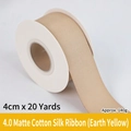 Matte cotton ribbon in tan earth yellow, 4cm width for gift and flower wrapping - Matte Cotton Silk / 4.0cm Wide * 20 Yards / Earthy Yellow