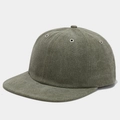 Detail of army green cotton twill baseball cap with metal eyelets and stitch texture - Adjustable / Army Green