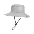 Light gray breathable mesh sun hat for men and women with adjustable windproof drawstring - Light Gray