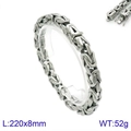 Pulsera bizantina de 8mm en acero inoxidable plateado con cierre de seguridad - Color Acero (KB135618-KJX)