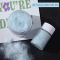 Polvere di neve artificiale blu chiaro 3mm in barattolo per decorazioni natalizie DIY - Polvere di Flaccaggio 3mm Blu 40g