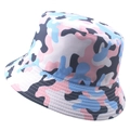 Pink and blue camouflage print bucket hat for outdoor sun protection with wide brim - 5.8cm / Pink Blue Camouflage (Color 6)