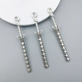 Three-piece set of retro silver alloy sword pendants with industrial texture for DIY jewelry - 9x71mm Industrial Sword/Antique Silver