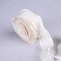 Creamy white linen ribbon with frayed edges for bouquet wrapping and cake decoration - 2.5cm Simple Pack / Off-white