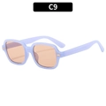 Retro square lavender sunglasses with orange lenses and golden rivet detailing - Jelly Purple Champagne Lens