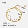 Detail showing 18k gold plated stainless steel snake and bead double layer anklet specs - Double Layer Bead Snake Bracelet (DYA024)