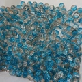 Blue and clear 10mm cracked glass beads with silver foil for DIY jewelry making - 10mm / Orange Blue Two-Tone