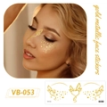 Golden metallic face stickers VB-053 with butterfly and heart temporary tattoo designs - VB-053 (Gold Metallic) / Gold